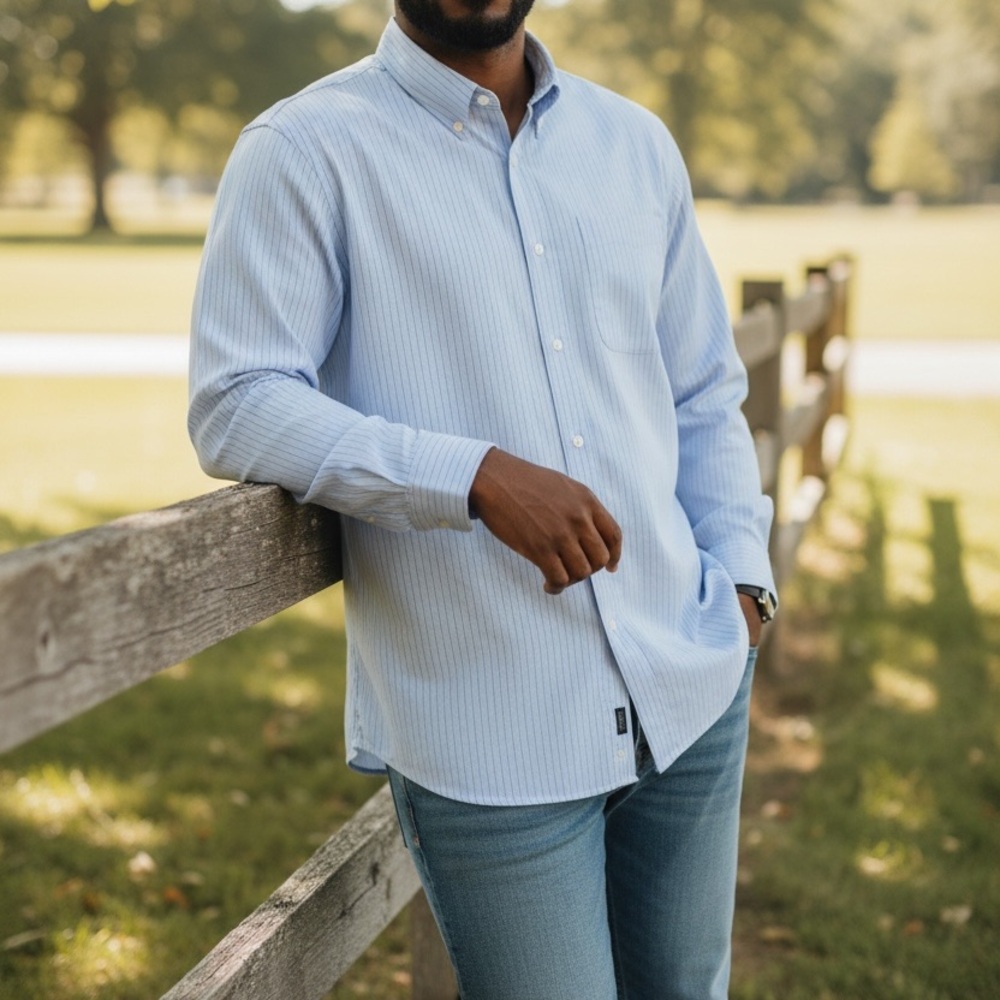 Jos. A. Bank Light Blue Casual Button Down Shirt like new - Picture 2 of 5